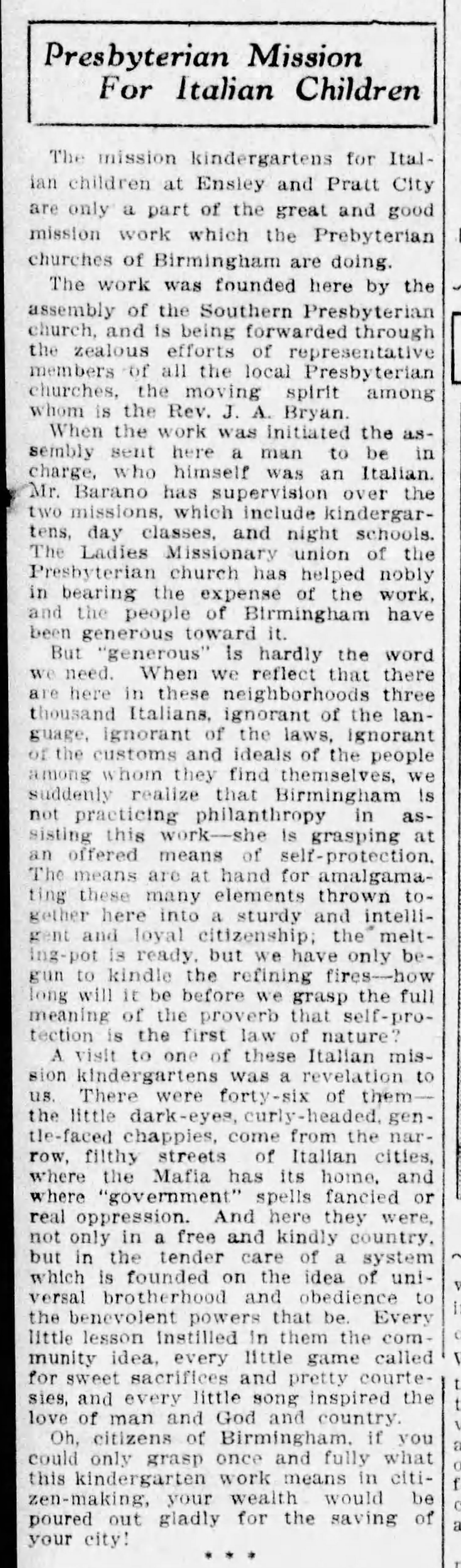 Presbyterian Mission for Italian Children